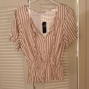 Abercrombie Button-Through Flutter Sleeve Top